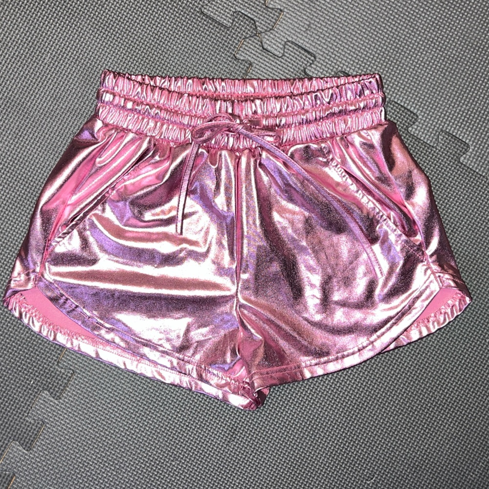 Shiny Pink Athletic Shorts